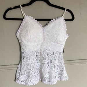 Urban Planet White Lace Babydoll Top